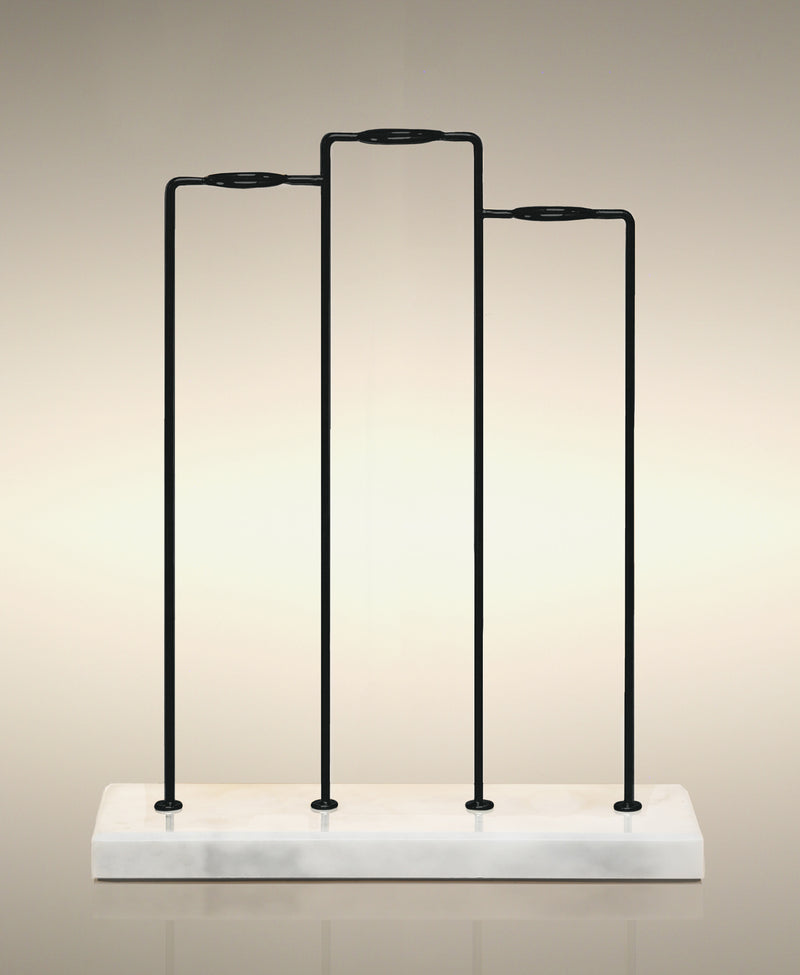 The Trio Cylinder Soak Stand — Black With White Marble