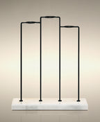 Empty black and white marble Trio glass Cylinder Soak Stand.