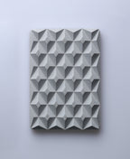Stone-gray 3D Pyramid Body Bar Rest with a faceted pyramid pattern.