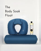 Body Soak Float Kit with a blue Head Floater, Body Floater and Ultimate Body Soak.
