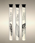 Memento Mori, Get Naked and Tranquilizer Foaming Bath Soak glass cylinders.