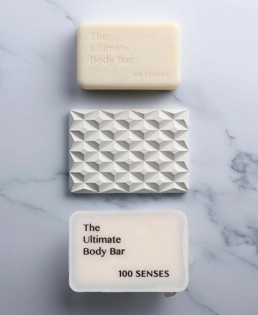 Ultimate Body Bar kit with bar, white 3D pyramid rest and travel case.