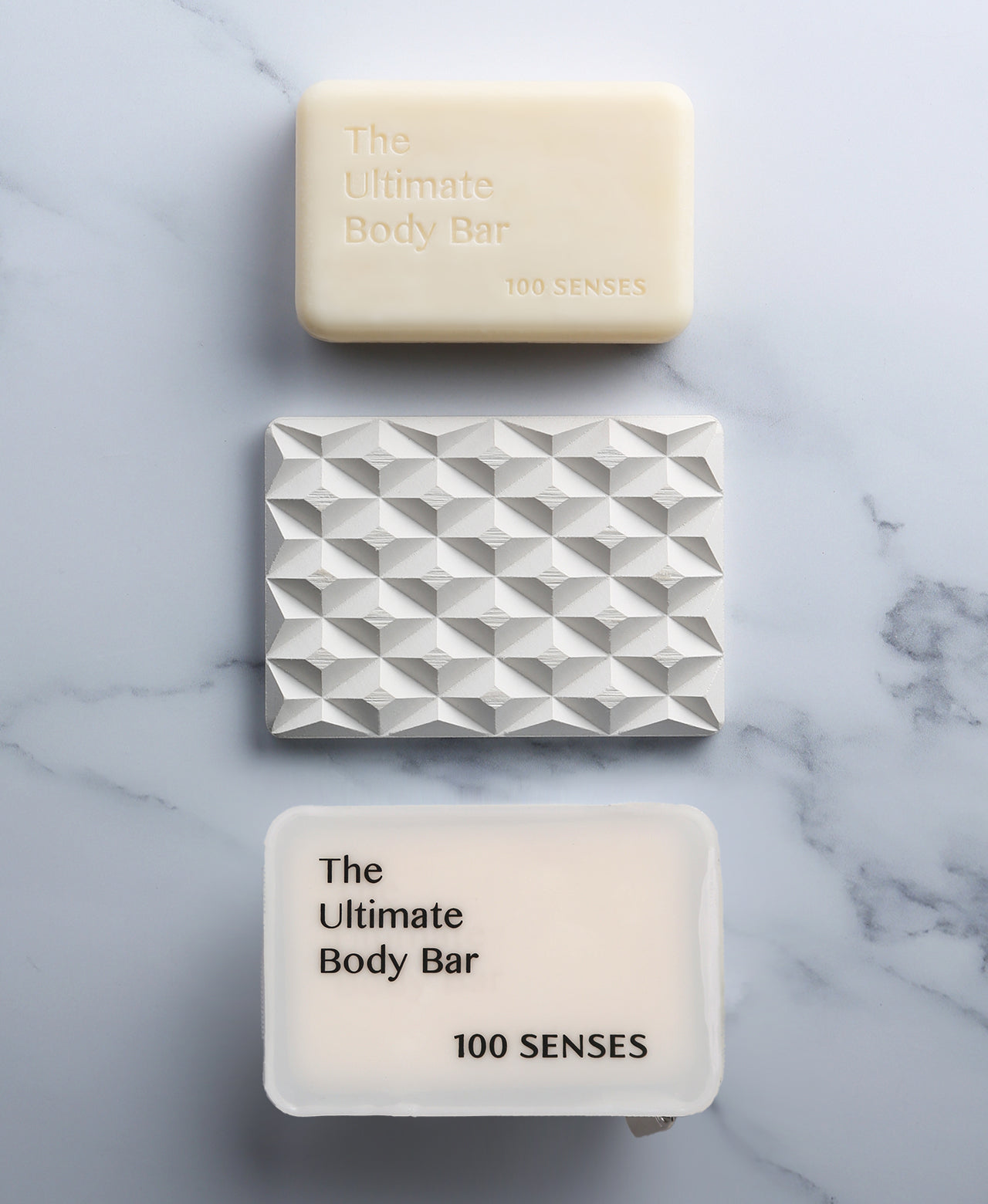 Ultimate Body Bar kit with bar, white 3D pyramid rest and travel case.