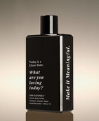 Fresh Nectarine Clean Slate Body Lather bottle angled to show “What are you loving today?” on the front and “Make it Meaningful” on the side.