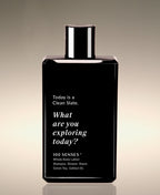 Front view of the Green Tea Clean Slate Body Lather bottle reading “What are you exploring today?”