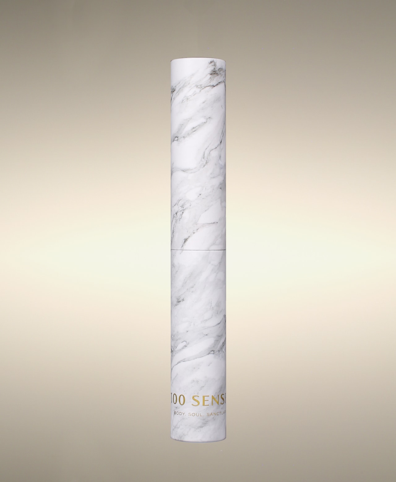 White marble-patterned glass Cylinder Soak Paper Tube Travel Case.