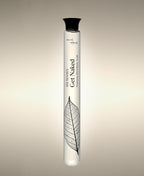 Get Naked Fresh Roses glass Faoming Cylinder Soak with veined leaf illustration.